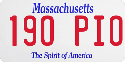 MA license plate 190PI0