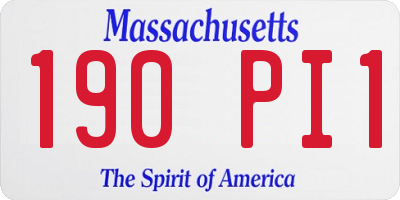 MA license plate 190PI1