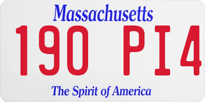 MA license plate 190PI4