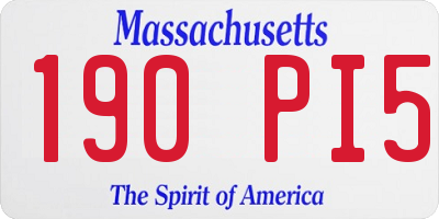 MA license plate 190PI5