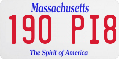 MA license plate 190PI8