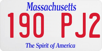 MA license plate 190PJ2