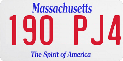 MA license plate 190PJ4