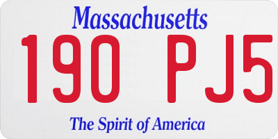 MA license plate 190PJ5