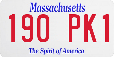MA license plate 190PK1