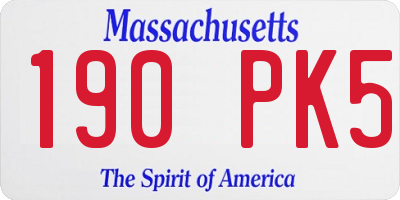 MA license plate 190PK5