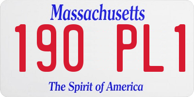 MA license plate 190PL1