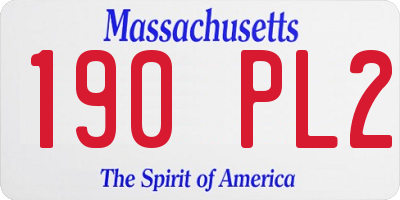 MA license plate 190PL2