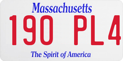 MA license plate 190PL4