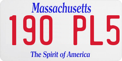 MA license plate 190PL5