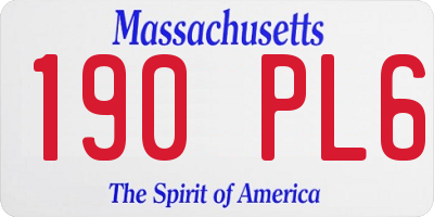 MA license plate 190PL6