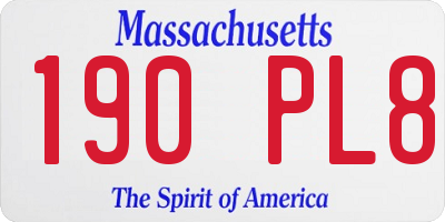 MA license plate 190PL8
