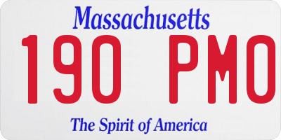 MA license plate 190PM0