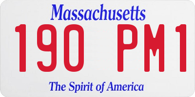 MA license plate 190PM1