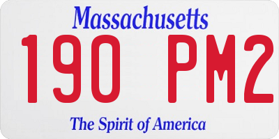 MA license plate 190PM2