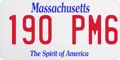 MA license plate 190PM6