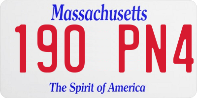 MA license plate 190PN4