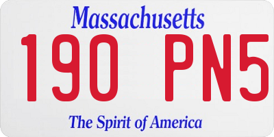 MA license plate 190PN5