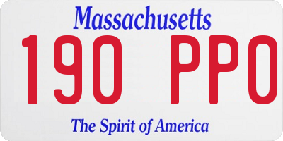 MA license plate 190PP0