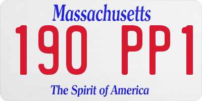 MA license plate 190PP1