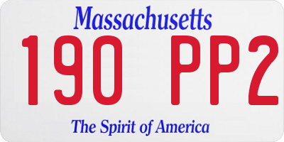 MA license plate 190PP2