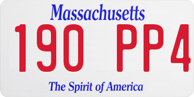 MA license plate 190PP4