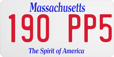 MA license plate 190PP5