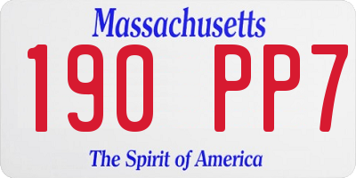 MA license plate 190PP7