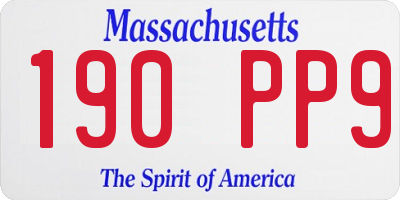 MA license plate 190PP9