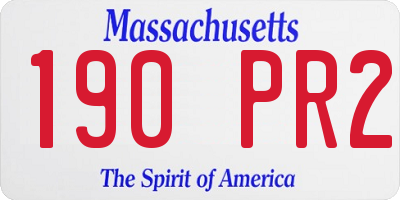 MA license plate 190PR2