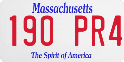 MA license plate 190PR4