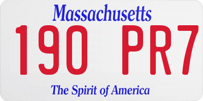 MA license plate 190PR7