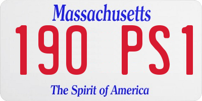 MA license plate 190PS1