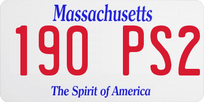 MA license plate 190PS2