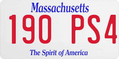 MA license plate 190PS4