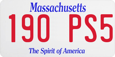 MA license plate 190PS5