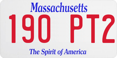 MA license plate 190PT2