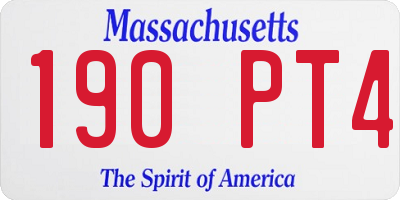 MA license plate 190PT4