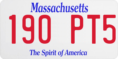 MA license plate 190PT5