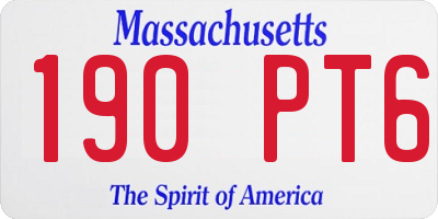 MA license plate 190PT6