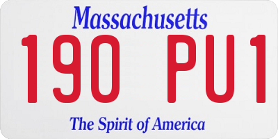 MA license plate 190PU1