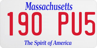 MA license plate 190PU5
