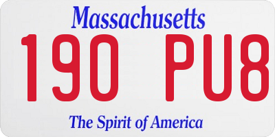 MA license plate 190PU8