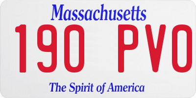 MA license plate 190PV0