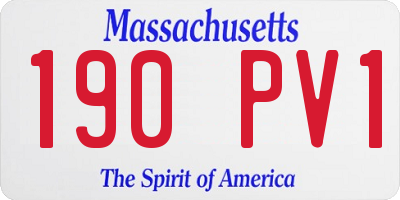 MA license plate 190PV1