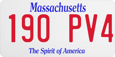 MA license plate 190PV4