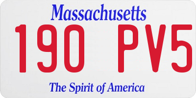 MA license plate 190PV5