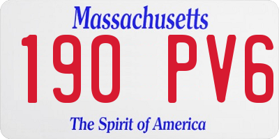 MA license plate 190PV6