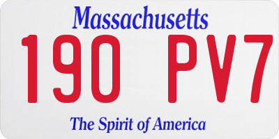 MA license plate 190PV7