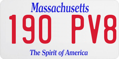 MA license plate 190PV8